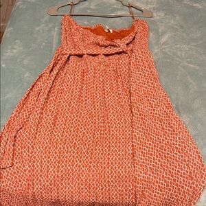 Orange and White Patterned Dress
